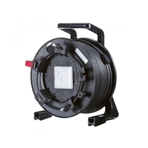 サンワサプライ 屋外用巻取り延長CAT6A LANケーブル KB-MKE21BK