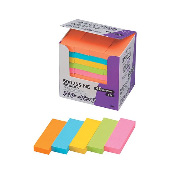 3M Post-it ポストイット 強粘着付箋 パワーパック 5色込 3M-5002SS-NE