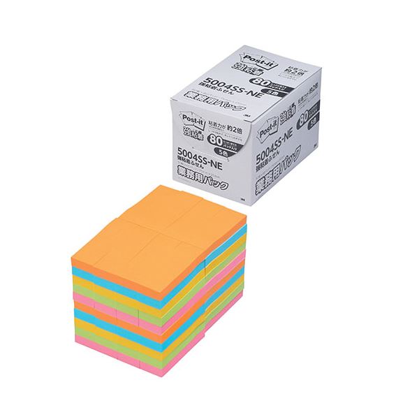 3M Post-it ポストイット 強粘着ふせん 業務用パック 5色混色 3M-5004SS-NE