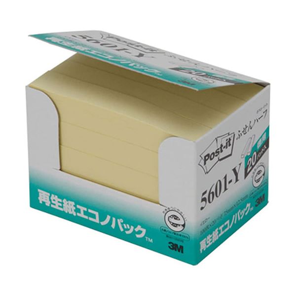 3M Post-it ポストイット 再生紙エコノパック ふせんハーフ 3M-5601-Y