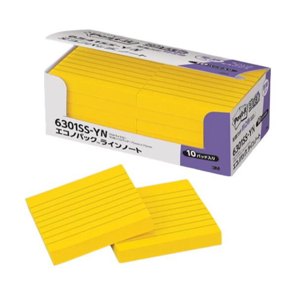 3M Post-it ポストイット エコノパック強粘着 罫線入6301SS-YN 3M-6301SS-YN