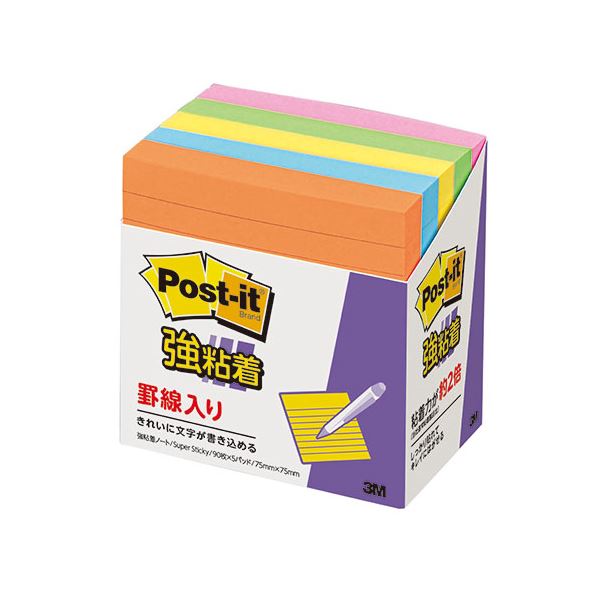 3M Post-it ポストイット 強粘着ラインノート 混色5色 3M-630-5SSAN