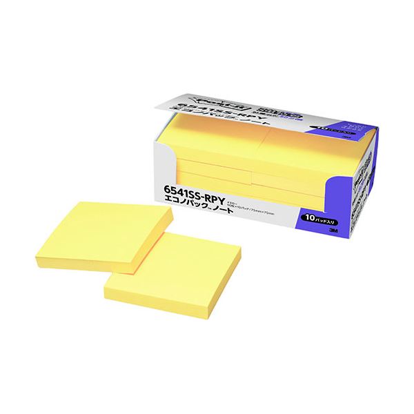 3M Post-it ポストイット エコノパック強粘着ノート パステルカラー Y 3M-6541SS-RPY