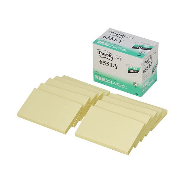 3M Post-it ポストイット 再生紙エコノパック ノート 3M-6551-Y