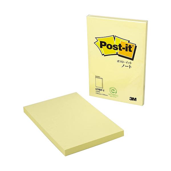 3M Post-it ポストイット 再生紙ノート 150×100 イエロー 3M-659RP-Y