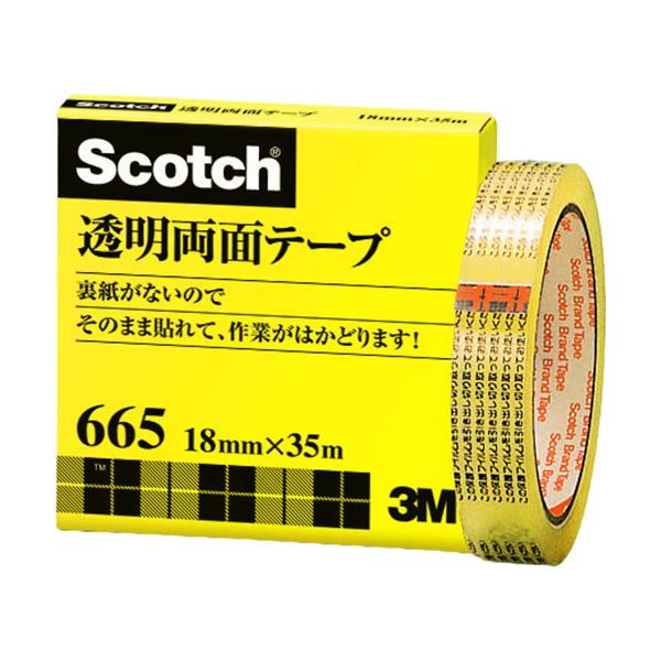 3M Scotch スコッチ 透明両面テープ 18mm×35m 3M-665-3-18