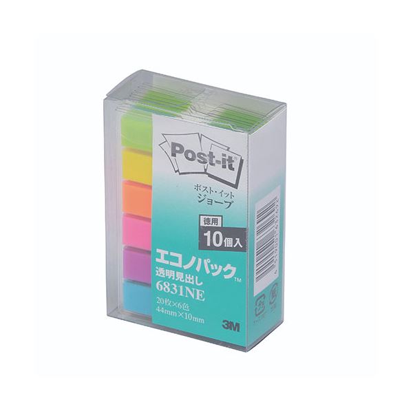 3M Post-it ポストイット ジョーブ エコノパック 透明見出し 3M-6831NE