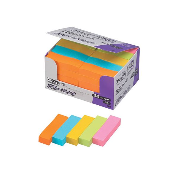 3M Post-it ポストイット 強粘着見出し パワーパック 5色込 3M-7002SS-NE