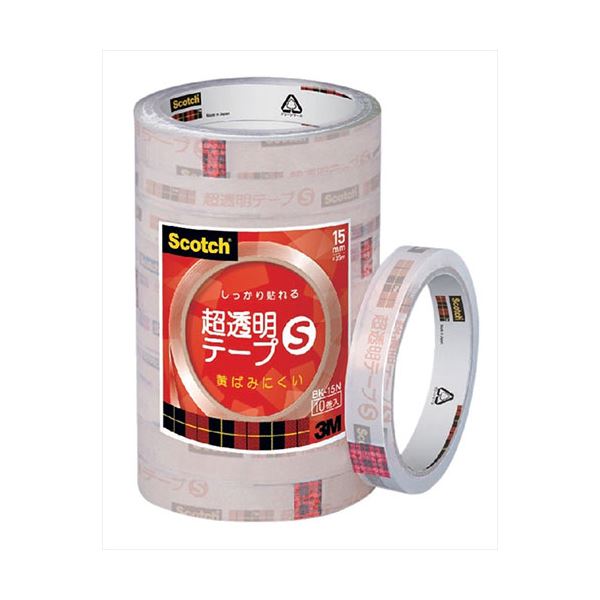 3M Scotch スコッチ 超透明テープS 工業用包装 10巻入 15mm 3M-BK-15N