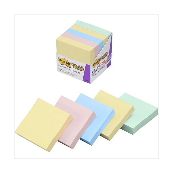 【5個セット】 3M Post-it ポストイット 強粘着ノート パステルカラー 4色混色 3M-650-5SSAPX5