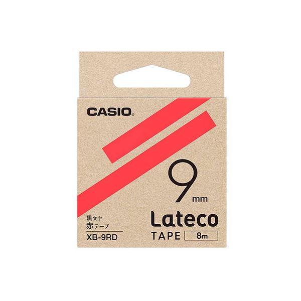 【5個セット】 カシオ計算機 Lateco 詰め替え用テープ 9mm 赤テープ 黒文字 XB-9RDX5