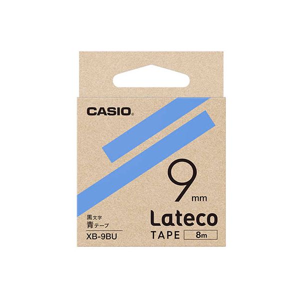 【5個セット】 カシオ計算機 Lateco 詰め替え用テープ 9mm 青テープ 黒文字 XB-9BUX5