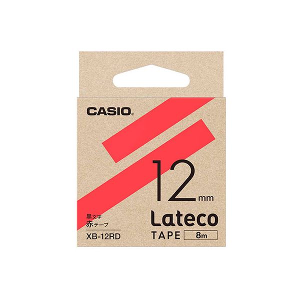 【5個セット】 カシオ計算機 Lateco 詰め替え用テープ 12mm 赤テープ 黒文字 XB-12RDX5