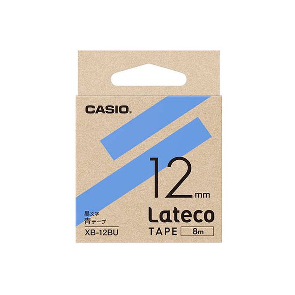 【5個セット】 カシオ計算機 Lateco 詰め替え用テープ 12mm 青テープ 黒文字 XB-12BUX5