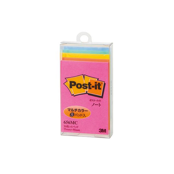 【10個セット】 3M Post-it ポストイット 656MC ノート マルチカラー 3M-656MCX10