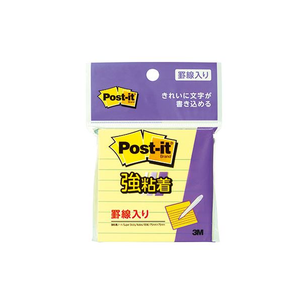 【10個セット】 3M Post-it ポストイット 強粘着ノート 罫線入 イエロー 3M-630SS-RPYX10