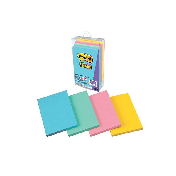 【10個セット】 3M Post-it ポストイット 強粘着ノート マルチカラー3 3M-656SS-MC-3X10