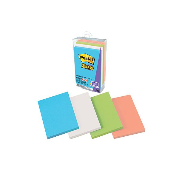 【10個セット】 3M Post-it ポストイット 強粘着ノート マルチカラー4 3M-656SS-MC-4X10