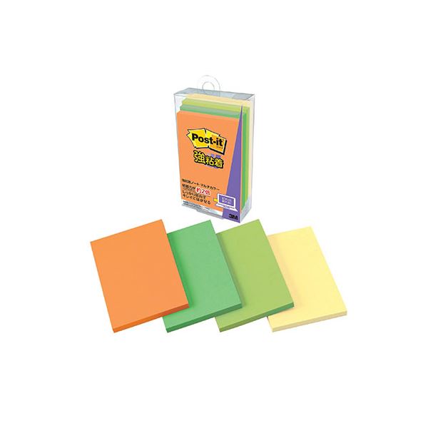 【10個セット】 3M Post-it ポストイット 強粘着ノート マルチカラー6 3M-656SS-MC-6X10