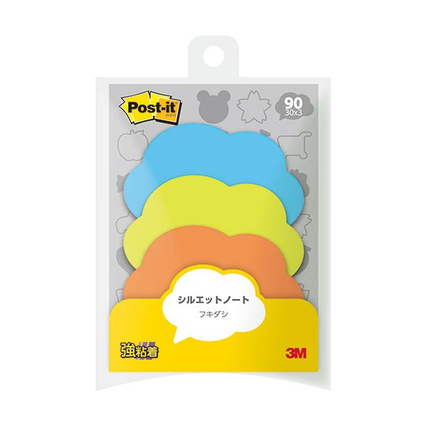 【10個セット】 3M Post-it ポストイット シルエットノート 強粘着 フキダシ 3M-SSS-FKRX10