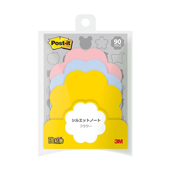 【10個セット】 3M Post-it ポストイット シルエットノート 強粘着 フラワー 3M-SSS-FLRX10