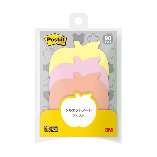 【10個セット】 3M Post-it ポストイット シルエットノート 強粘着 アップル 3M-SSS-APRX10