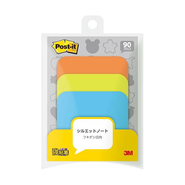 【10個セット】 3M Post-it ポストイット シルエットノート 強粘着 フキダシ四角 3M-SSS-FKSX10