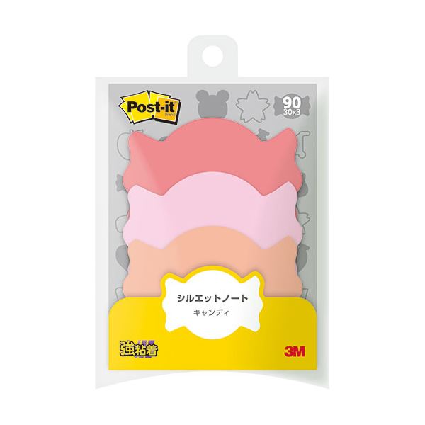 【10個セット】 3M Post-it ポストイット シルエットノート 強粘着 キャンディ 3M-SSS-AMX10