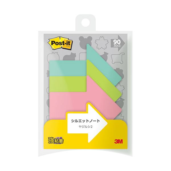 【10個セット】 3M Post-it ポストイット シルエットノート 強粘着 ヤジルシ2 3M-SSS-YA2X10