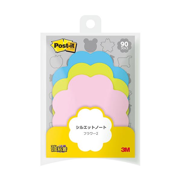 【10個セット】 3M Post-it ポストイット シルエットノート 強粘着 フラワー2 3M-SSS-FLR2X10