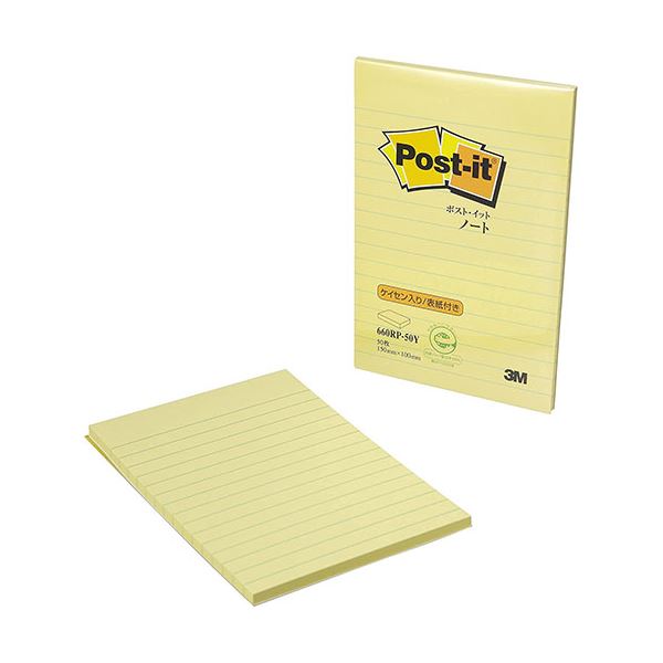 【10個セット】 3M Post-it ポストイット 再生紙 ノート 罫線入 3M-660RP-50YX10