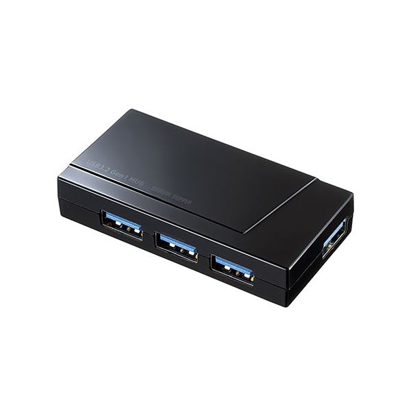 サンワサプライ USB3.2 Gen1 4ポートハブ（4ポート・セルフ／バスパワー両用） USB-3H418BKN