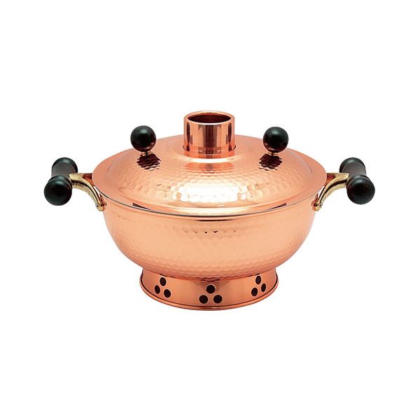 新光金属 鎚目入れ木柄しゃぶしゃぶ鍋26cm S-4057H