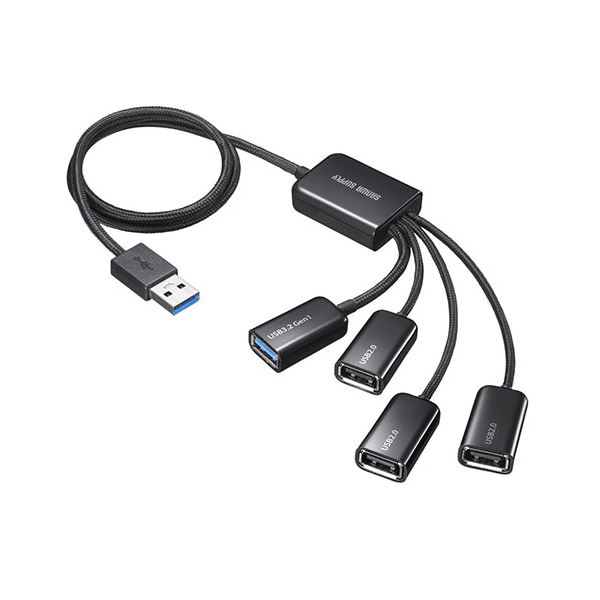 サンワサプライ USB3.2 Gen1+USB2.0 コンボハブ（4ポート） USB-3H436BK