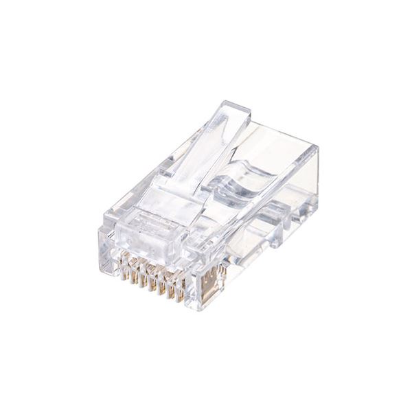 サンワサプライ RJ-45コネクタ（カテゴリ6、貫通型、単線・より線共用） ADT-6RJKN-100