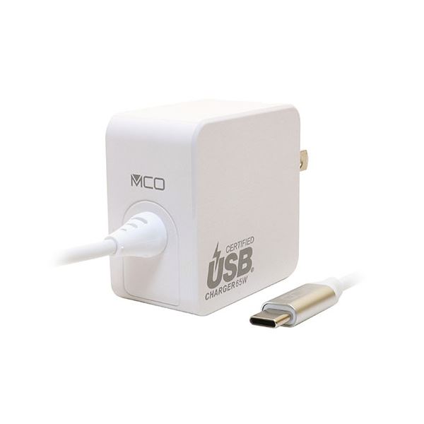 MCO GaN USB-PDケーブル一体型 65w 白 1.5m IPA-GC15AN／WH