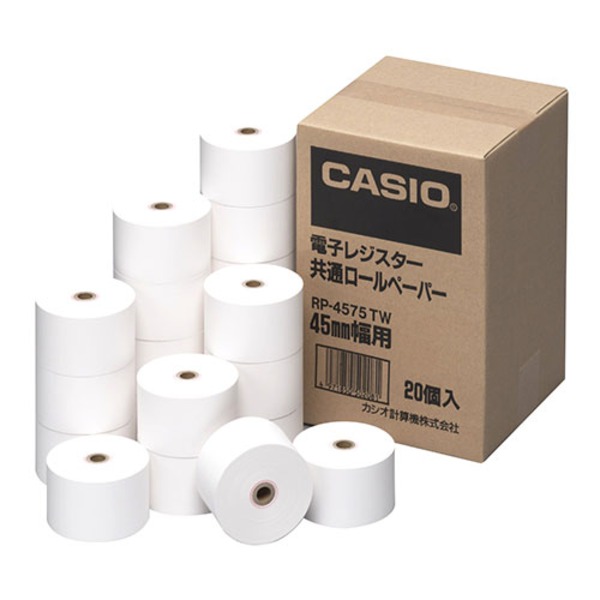 カシオ計算機 ロールペーパー20個入り 45mm×75mm 1箱（20個入） RP-4575-TW