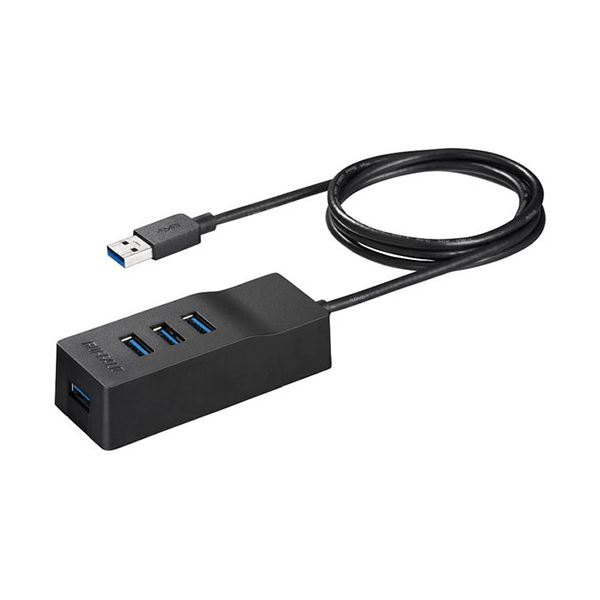 BUFFALO バッファロー USB3.0セルフパワーハブ 上挿し/4ポートタイプ マグネット付 ブラック BSH4A310U3BK