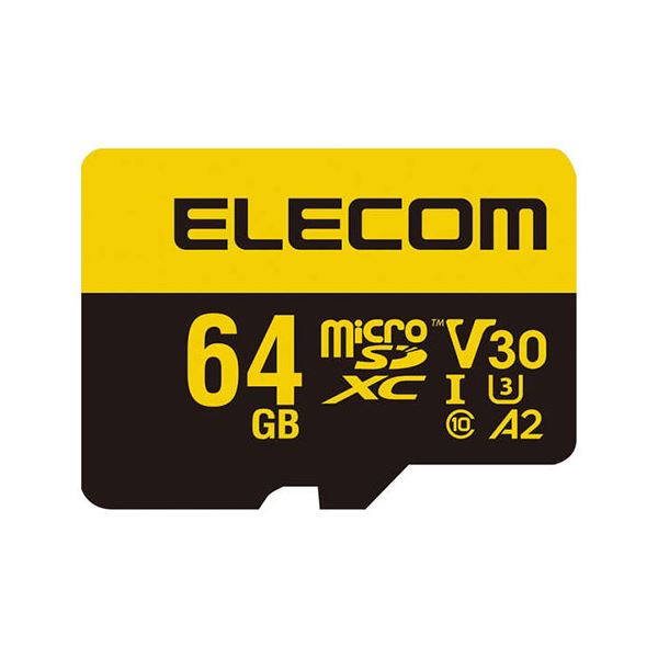 エレコム 高耐久 U3，V30 microSDXC メモリカード 64GB MF-HMS064GU13V3