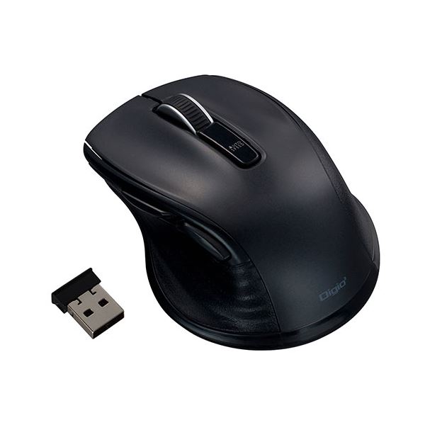 Digio デジオ F_line 無線静音5ボタンBlueLEDマウス Sサイズ ブラック MUS-RKF141BK