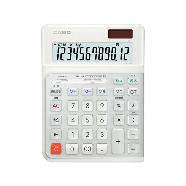 CASIO 人間工学電卓 デスクサイズ12桁 DE-12D-WE-N