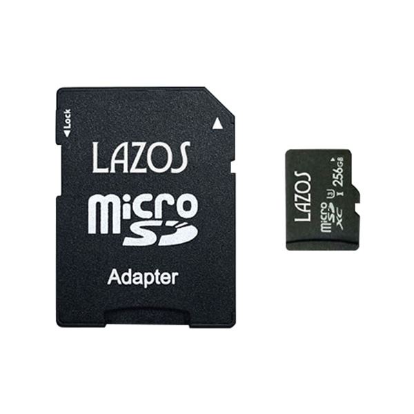 【20個セット】 Lazos microSDXCメモリーカード 256GB UHS-I U3 CLASS10 紙パッケージ L-B256MSD10-U3X20