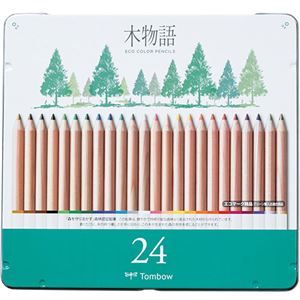 トンボ鉛筆 S木物語 缶入色鉛筆 24色セット Tombow-CB-RS24C