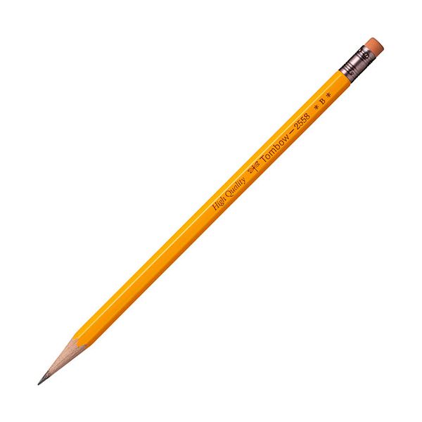 【1ダース（12本）×5セット】 トンボ鉛筆 消しゴム付鉛筆 2558 B Tombow-2558-BX5