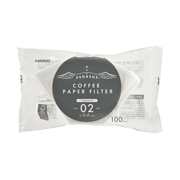 【10セット】 HARIO ペガサス コーヒーペーパーフィルター 2〜4杯用 100枚入 PEF-02-100WX10