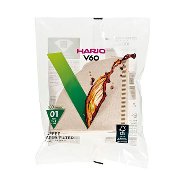 【5セット】 HARIO V60用ペーパーフィルター01M 1〜2杯用 100枚入 VCF-01-100MX5