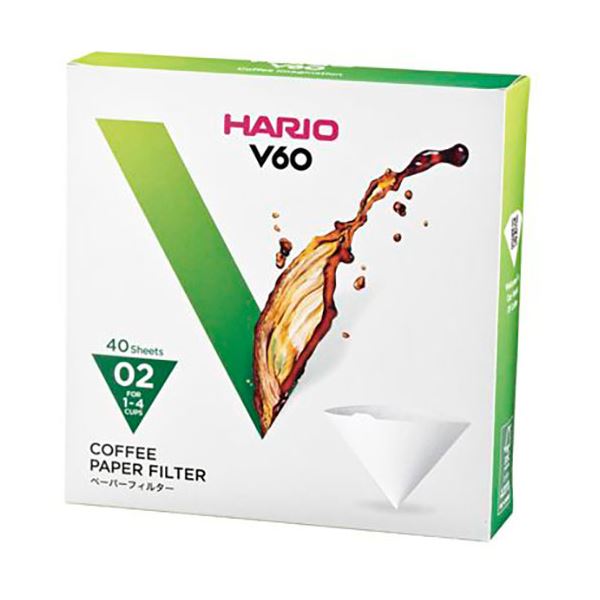 【10セット】 HARIO V60用ペーパーフィルター02W 1〜2杯用 40枚入 VCF-02-40WX10