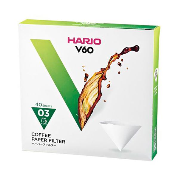 【10セット】 HARIO V60用ペーパーフィルター03W 1〜6杯用 40枚入 VCF-03-40WX10