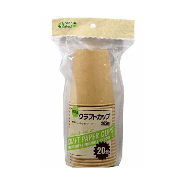 【10セット】 大和物産 Green Select クラフトカップ205ml 20個 60312X10