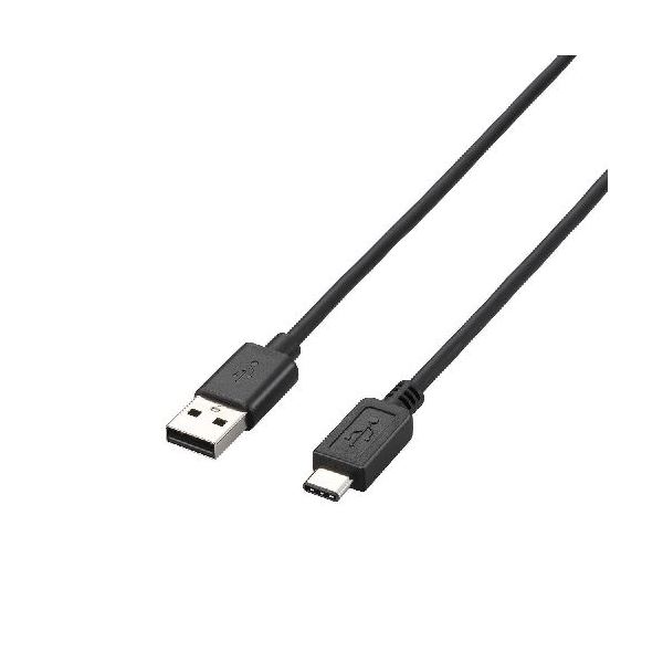 【3セット】 エレコム USB2.0ケーブル(A-TypeC) 0.5m ブラック U2C-AC05BKX3